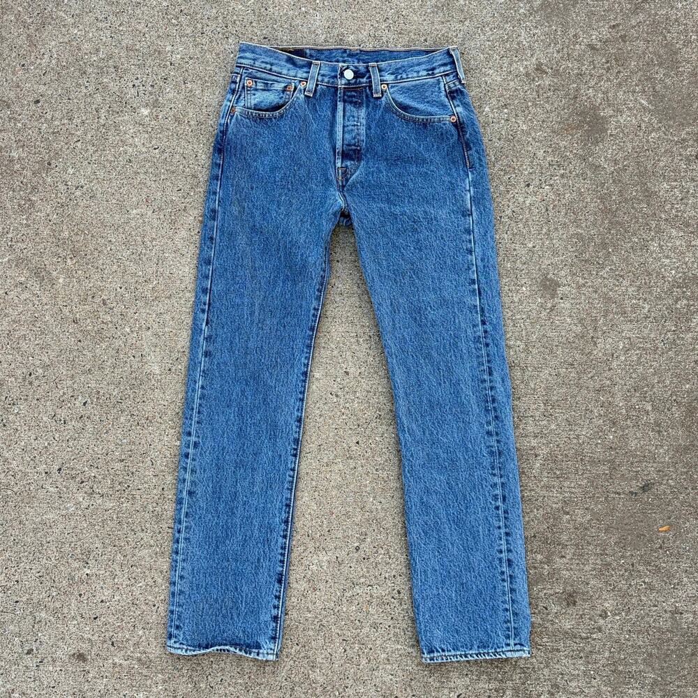 Levi 501 Jeans Men's 29x30 Button Fly Straight Leg 100% Cotton Denim Blue